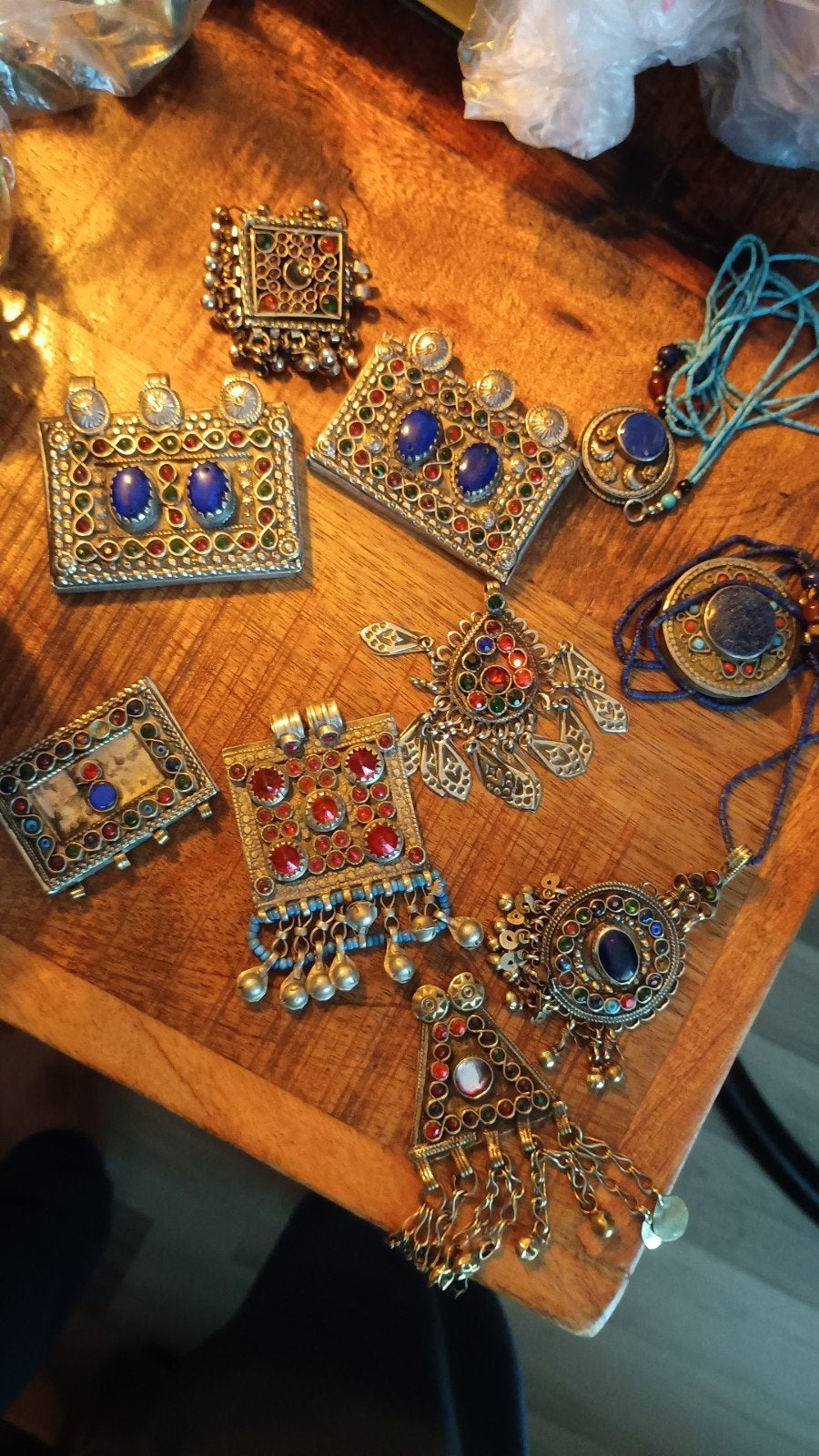 Vintage Afghaanse Sieraden - Diverse Hangers met Edelstenen, Sieraden, Tassen en Uiterlijk, Ophalen of Verzenden