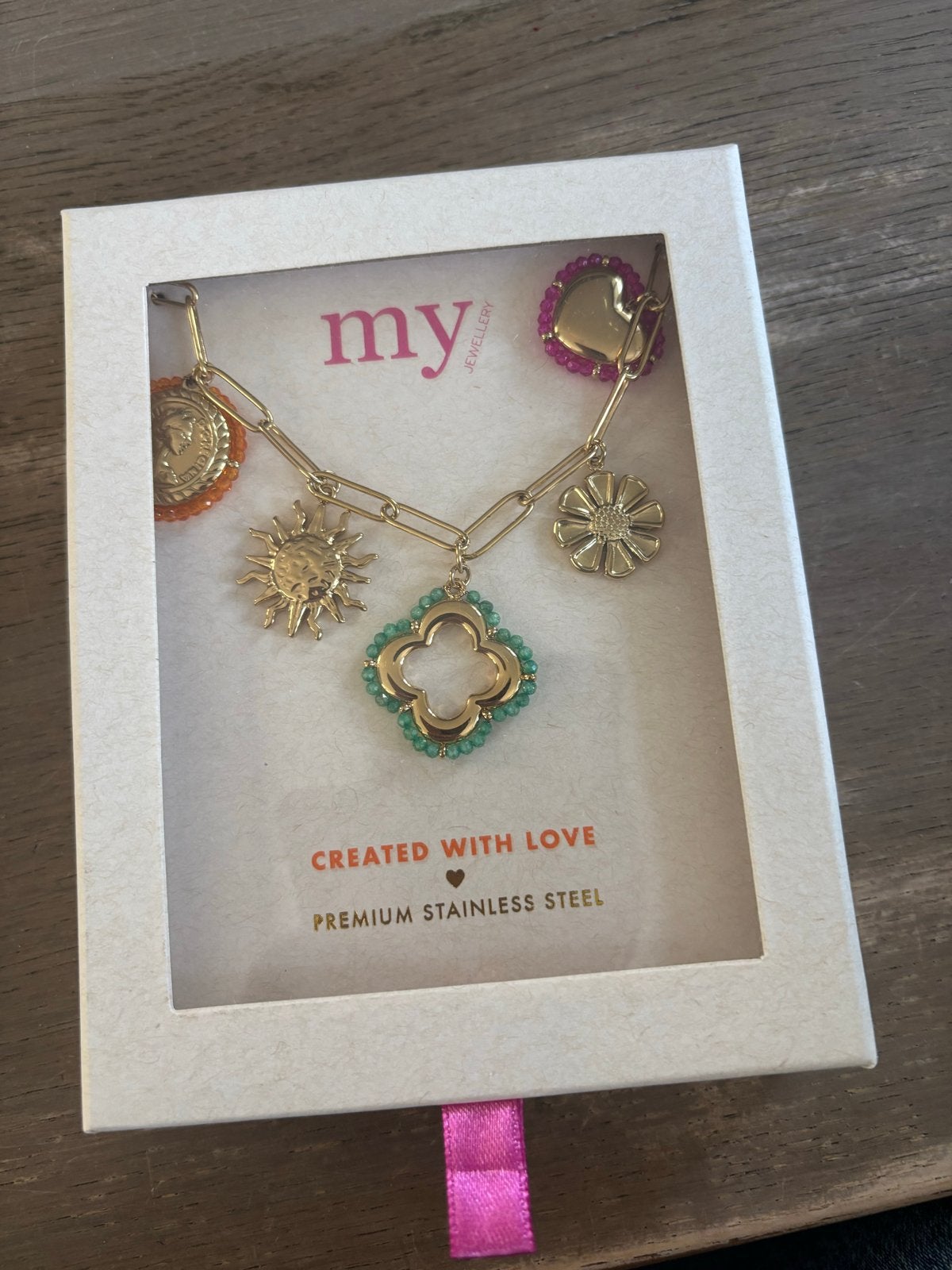 My Jewellery ketting met bedels - Nieuw in verpakking, Staal, Nieuw, Ophalen of Verzenden, Met bedels of kralen