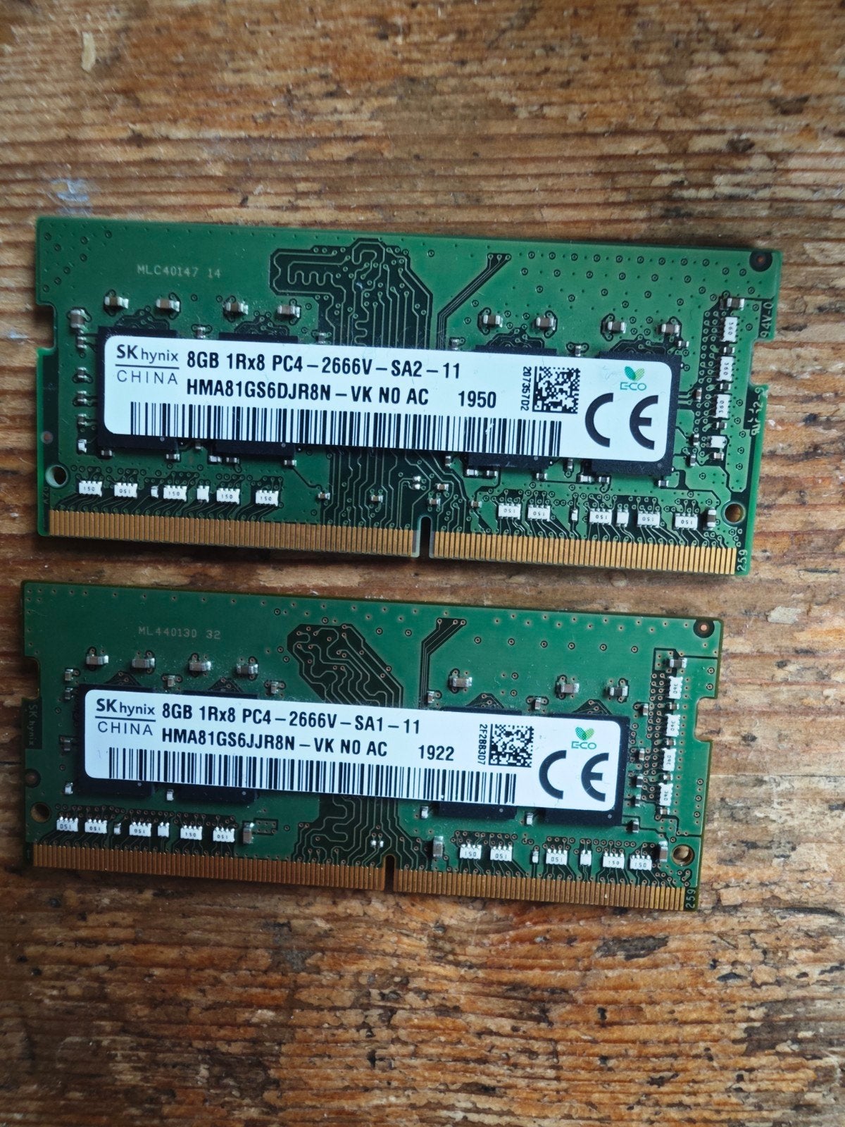 2x 8GB Hynix DDR4 SODIMM RAM Geheugen voor Laptop, Computers en Software, RAM geheugen, Gebruikt, DDR4, Ophalen of Verzenden, Onbekend
