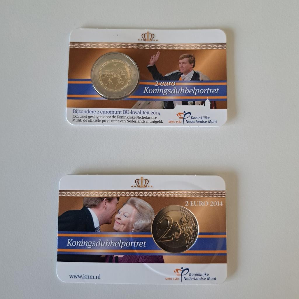 2 Euro Koningsdubbelportret 2014 Coincard, Ophalen of Verzenden, Koningin Beatrix, Euro's, Losse munt