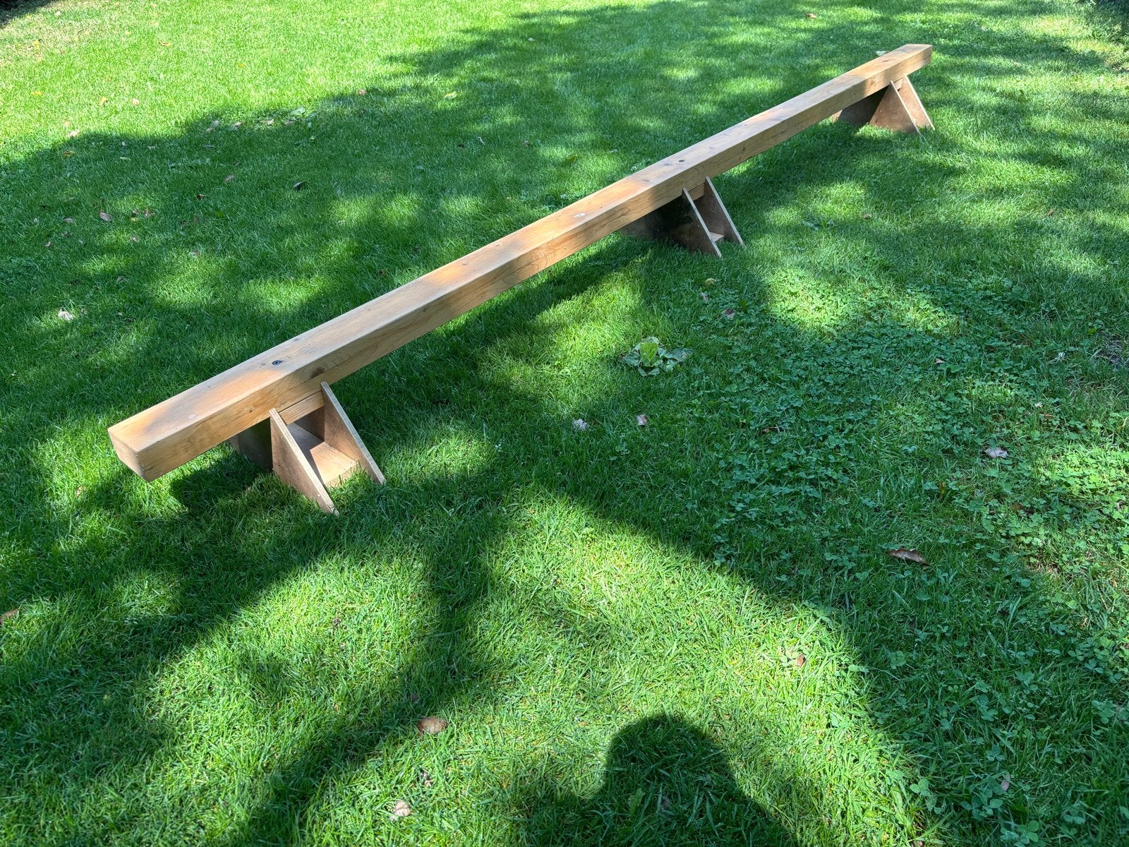Houten Evenwichtsbalk turnbalk voor Gymnastiek en Spel, Sport en Fitness, Turnen, Gebruikt, Maat 36 t/m 42, Bruin, Ophalen