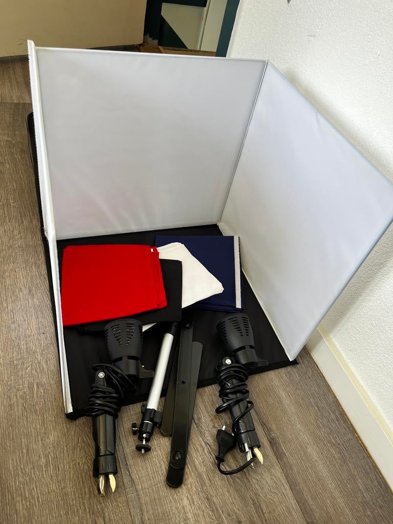 Caruba Fotostudio Set met Softbox en Achtergronden, Ophalen of Verzenden, Zo goed als nieuw, Complete fotostudio