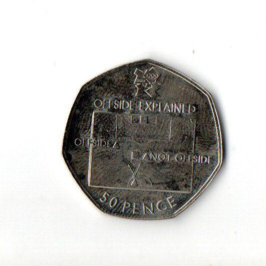 Verenigd Koninkrijk 50 pence 2011 footbal, Verzenden, Overige landen, Losse munt