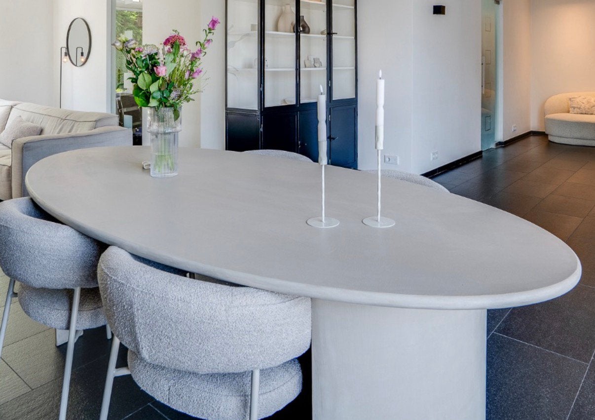Eettafel beton ciré, Ophalen, Overige materialen, 100 tot 150 cm, 200 cm of meer