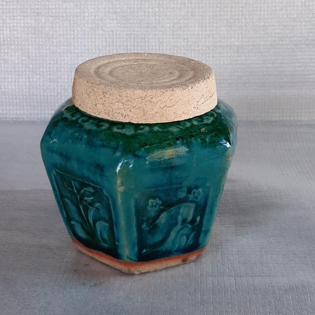 Oude, Chinese gemberpot met deksel, Ophalen