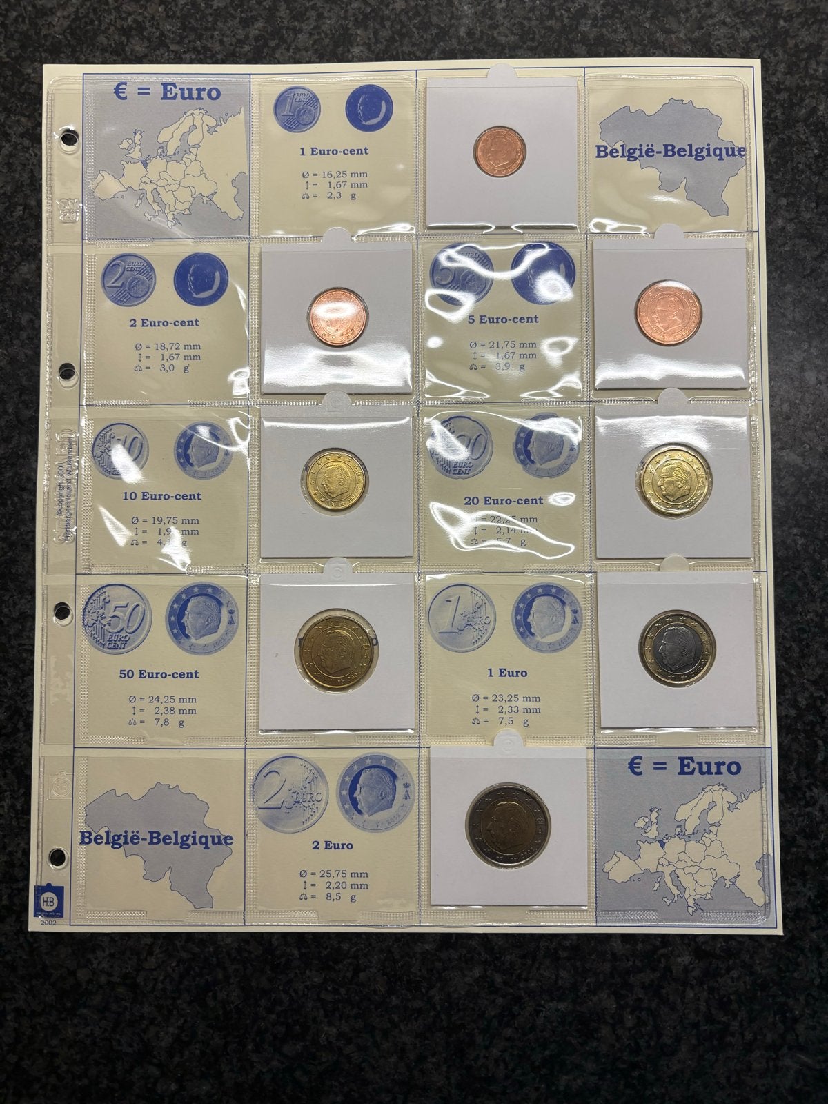 Setje Belgische euromunten 2002, Postzegels en Munten, Ophalen of Verzenden, Metaal, Setje