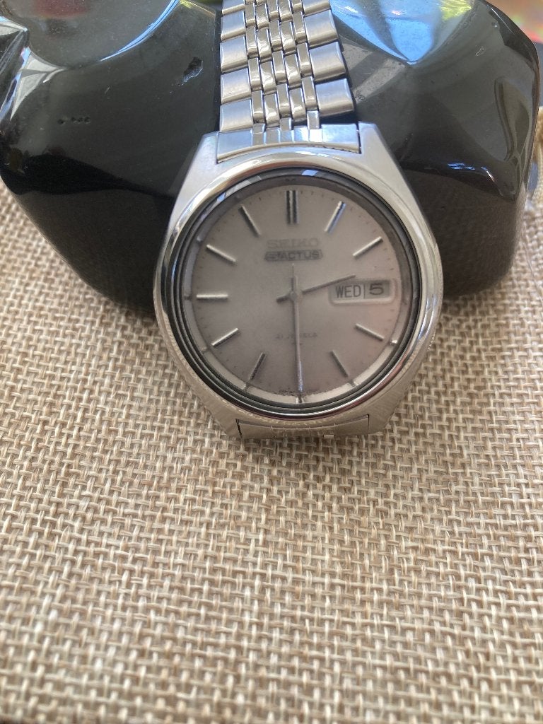 Vintage Seiko Actus 7019-7060 automatic, Ophalen, Staal, Polshorloge, Zo goed als nieuw