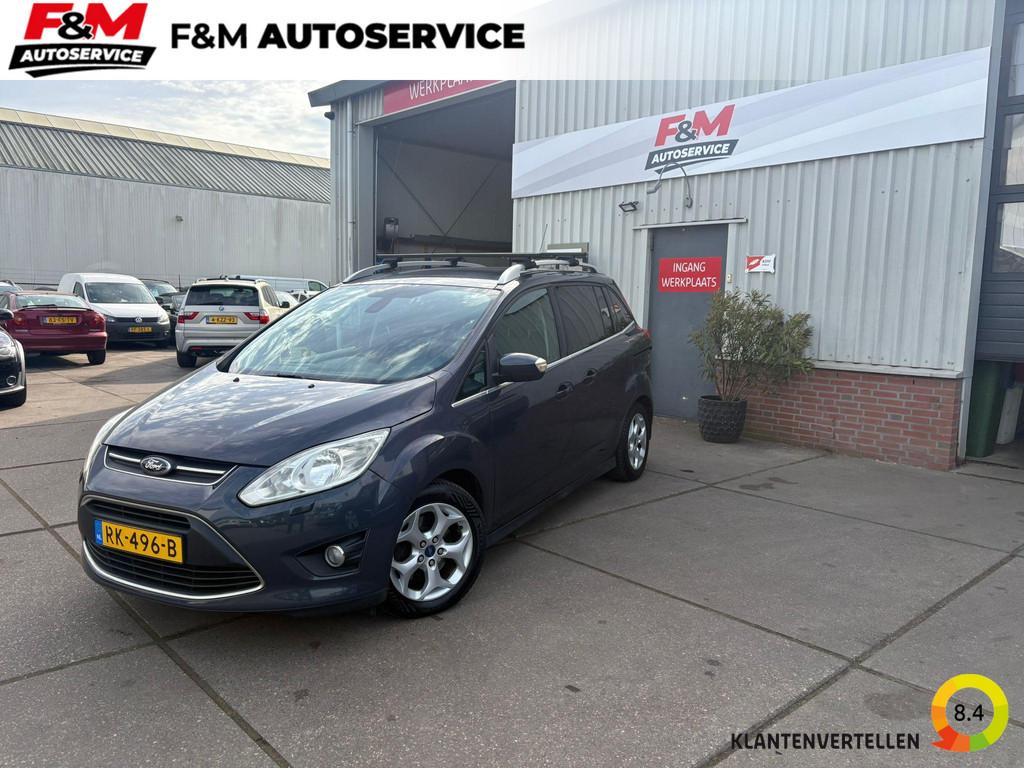 Ford Grand C-Max 1.6 Titanium 7p. Clima, pdc achter, distrib, Auto's, Voorwielaandrijving, Stof, 750 kg, 4 cilinders
