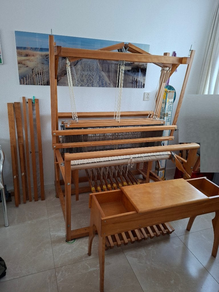 Weefgetouw 8 schachten weefbank en klossenrek, Ophalen, Gebruikt, Overige typen, Hout