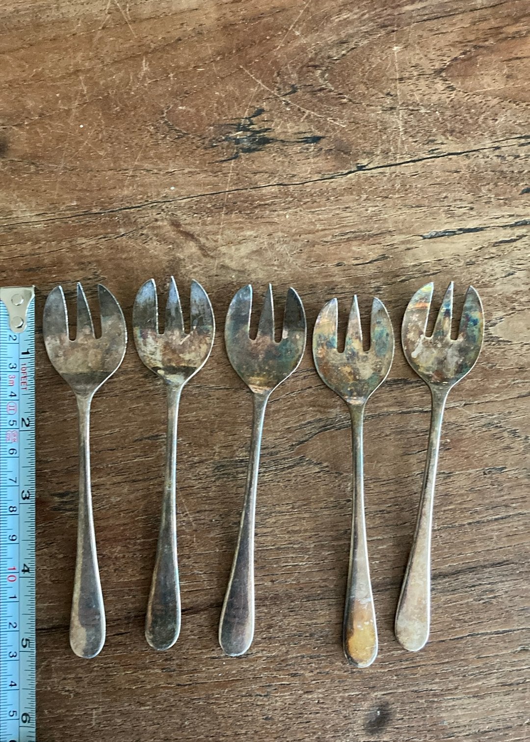 5 verzilverde gebaksvorkjes Resil Co Sheffield epns England, Antiek en Kunst, Ophalen of Verzenden