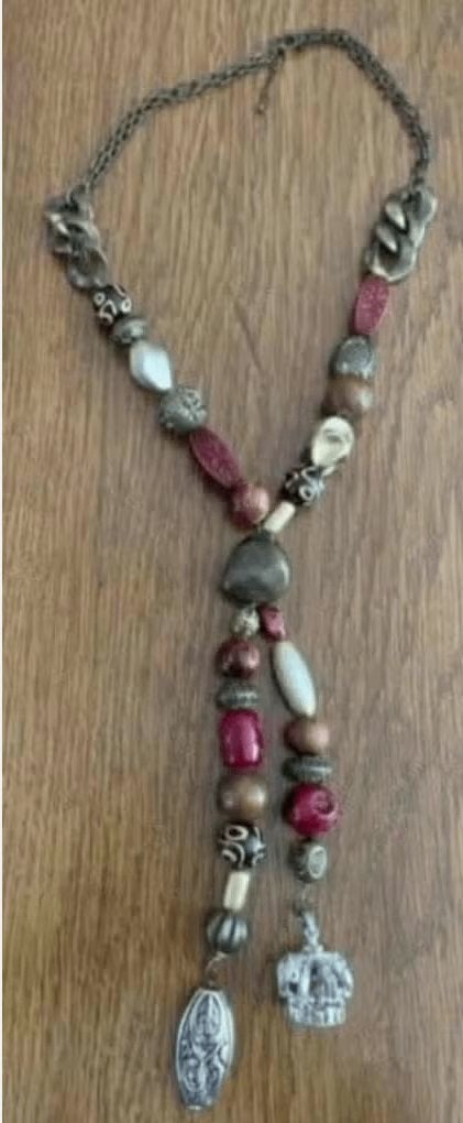 Ketting; goud, rood, brons, zilver, zwart; hanger kroon, Ophalen of Verzenden, Zo goed als nieuw, Rood, Verstelbaar
