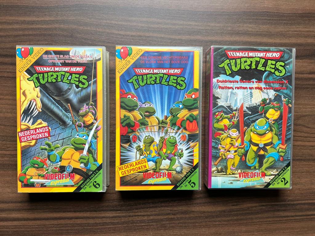 Ninja Turtles videobanden, Gebruikt, Tekenfilm, Alle leeftijden, Kinderprogramma's en -films