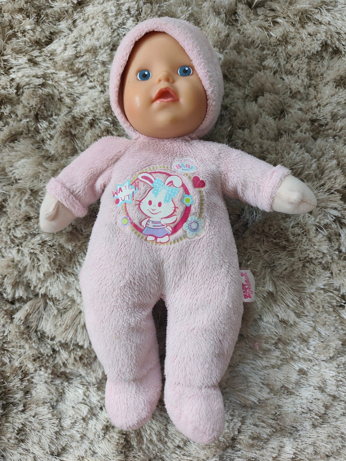 Baby Born knuffelpop roze konijn pakje, Ophalen of Verzenden, Gebruikt, Babypop