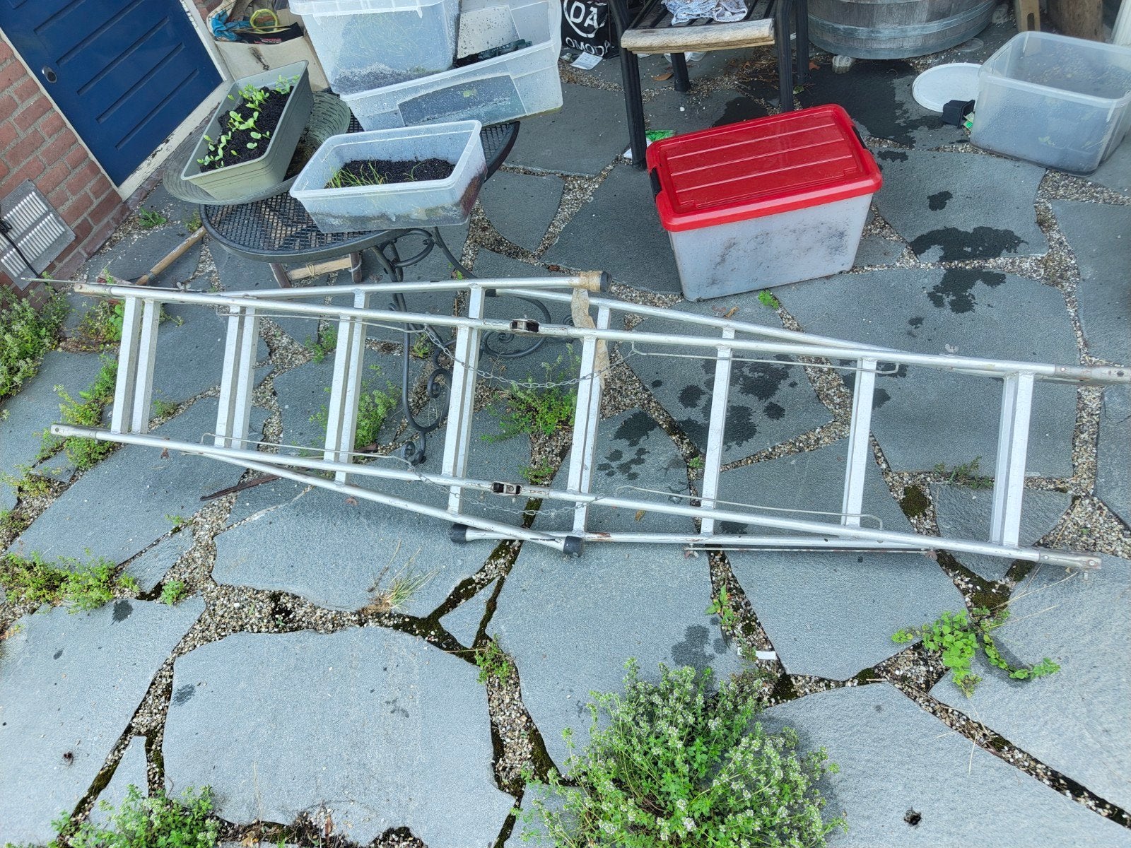 Trap 4.5 meter, Ophalen, Gebruikt, Ladder, Opvouwbaar of Inschuifbaar