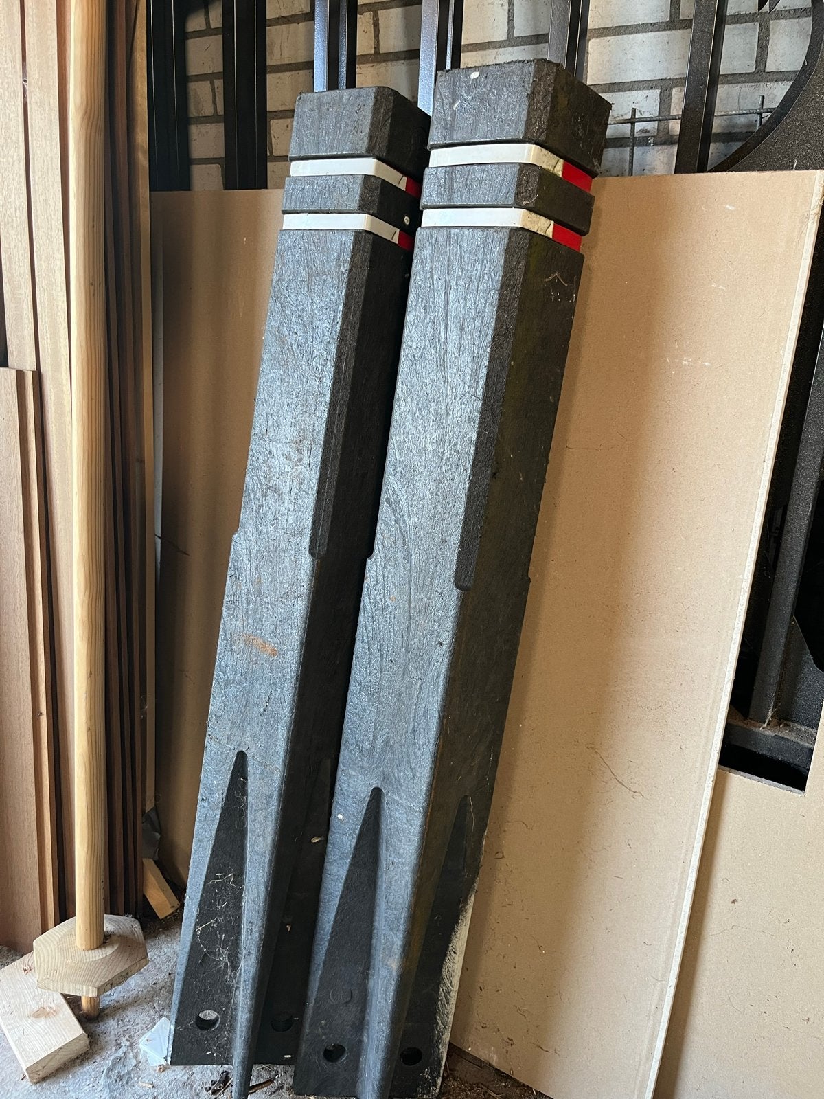 Kunststof diamantkoppalen met reflectiebandjes, Tuin en Terras, Tuinhekken en Hekwerk, Ophalen, Gebruikt, Kunststof, Overige typen