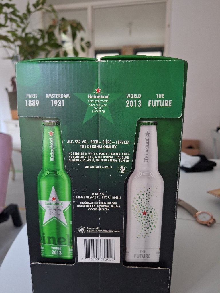 Heineken 'The Episodes' bierflesjes (4x 473ml) met doppen, Ophalen of Verzenden, Gebruikt, Flesje(s), Heineken