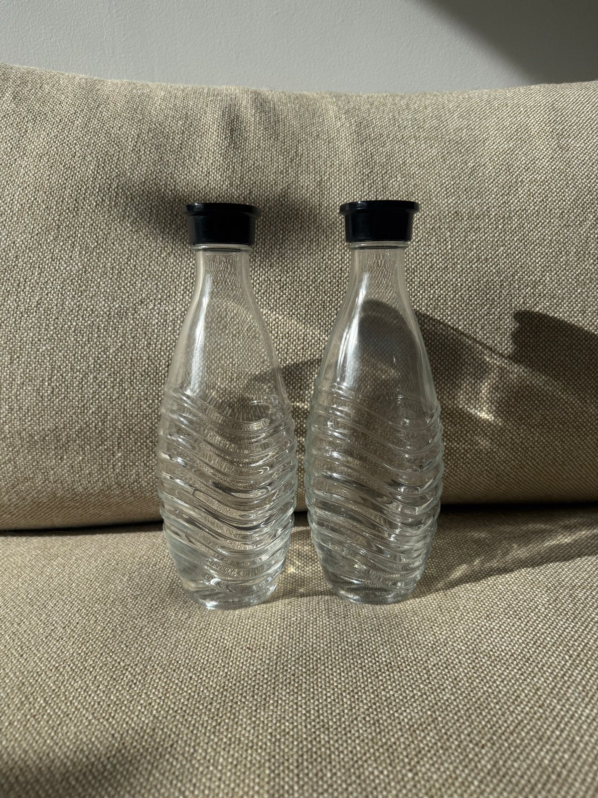 2x Sodastream Crystal glazen flessen glass bottles, Ophalen of Verzenden, Zo goed als nieuw, Glas, Overige merken