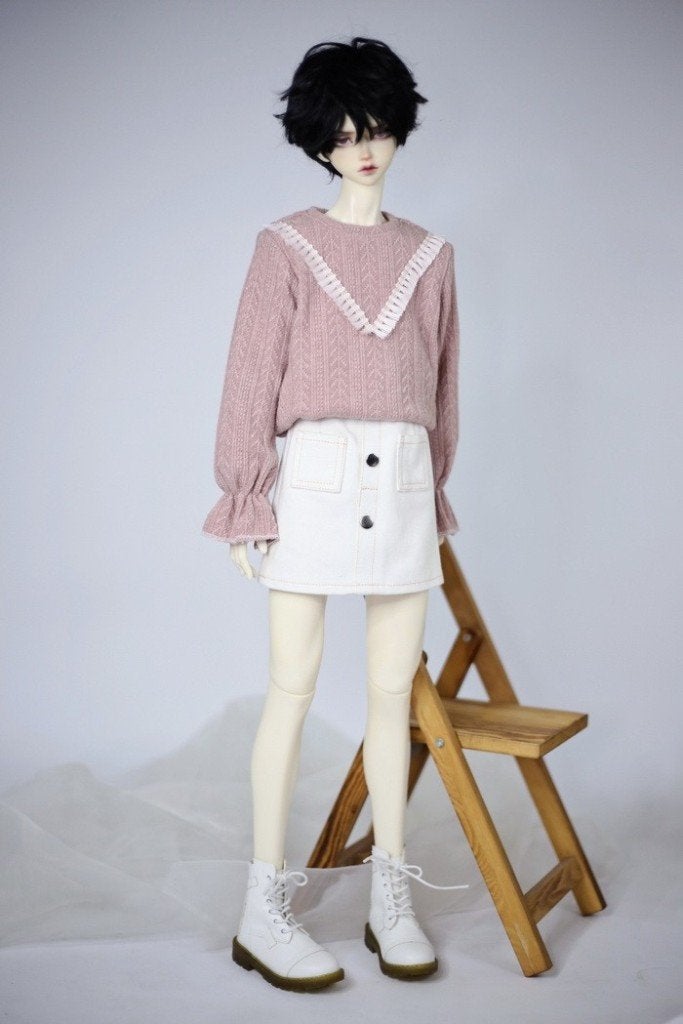 BJD outfit - wit roze - 1/4 MSD ball jointed doll kleding, Verzamelen, Verzenden, Nieuw, Kleertjes