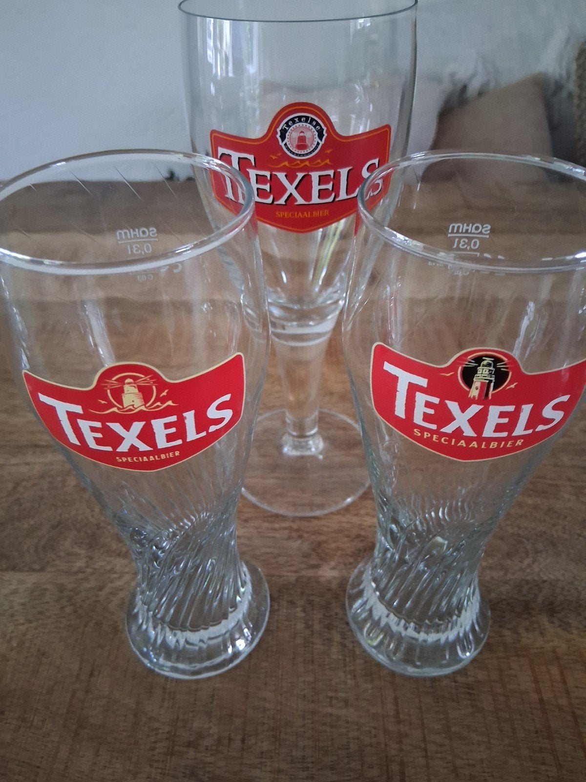 Diverse bierglazen: Texels, Grolsch, La Trappe etc., Ophalen of Verzenden, Gebruikt, Meerkleurig, Glas
