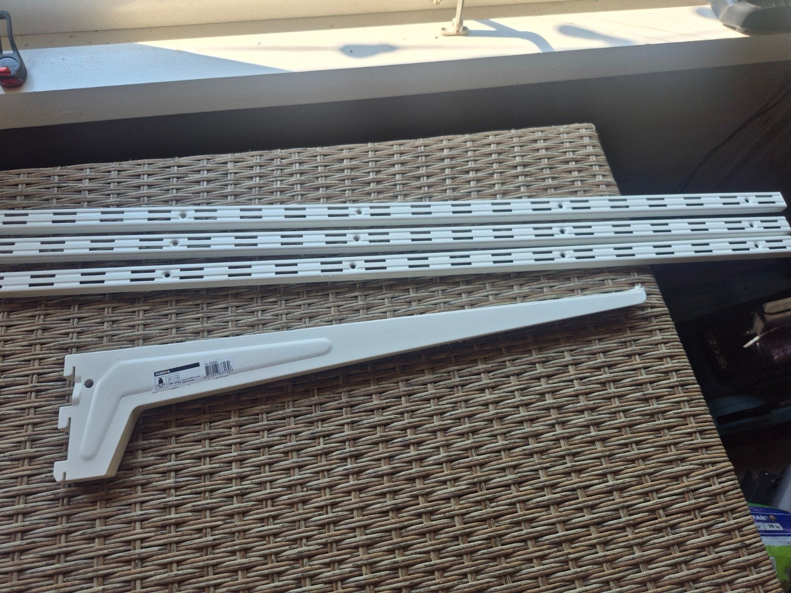 Witte Handson plankdragers en rails (3 rails, 6 dragers), Ophalen, Gebruikt