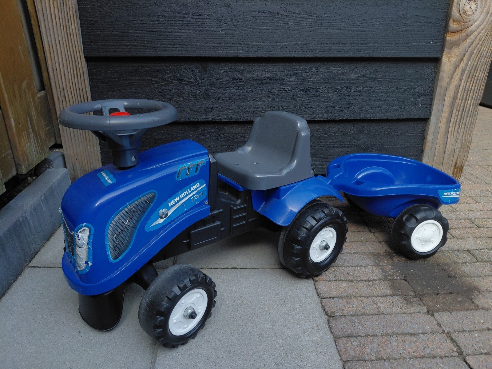 New Holland loop tractor met aanhangertje, Kinderen en Baby's, Speelgoed | Speelgoedvoertuigen, Gebruikt, Ophalen