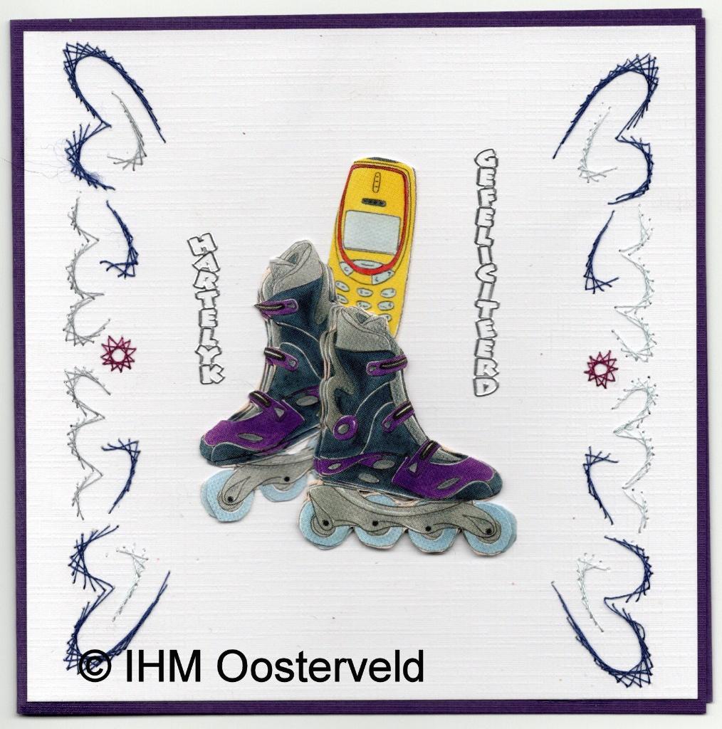 3D Kaart Verjaardag 1  Rolschaatsen, Verzenden, Nieuw, Kerst