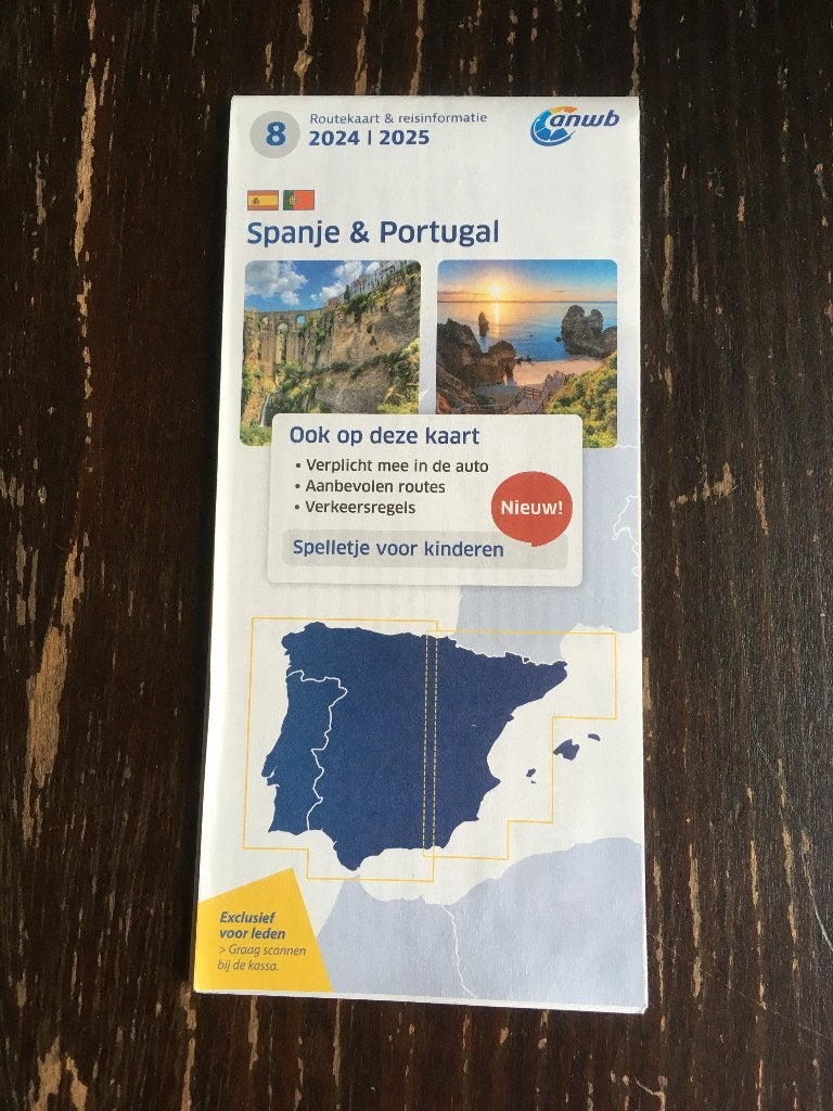 reisgids spanje en portugal kaart anwb 2024 2025, Boeken, Atlassen en Landkaarten, Spanje, Ophalen of Verzenden, 1800 tot 2000