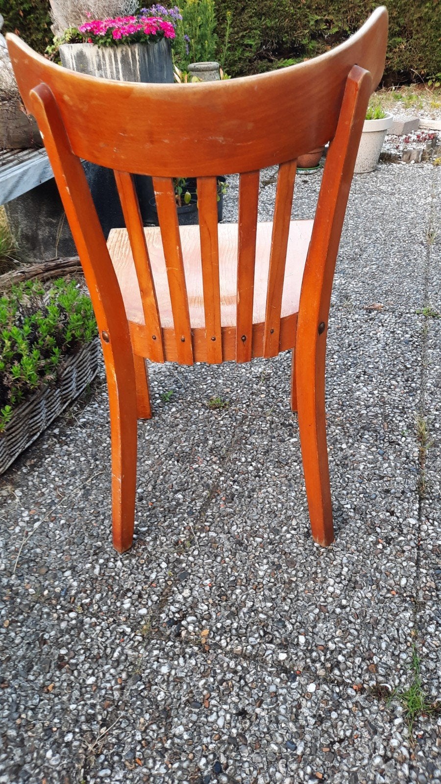 Houten stoel vintage, Huis en Inrichting, Stoelen, Ophalen, Gebruikt, Bruin, Cafe stoel