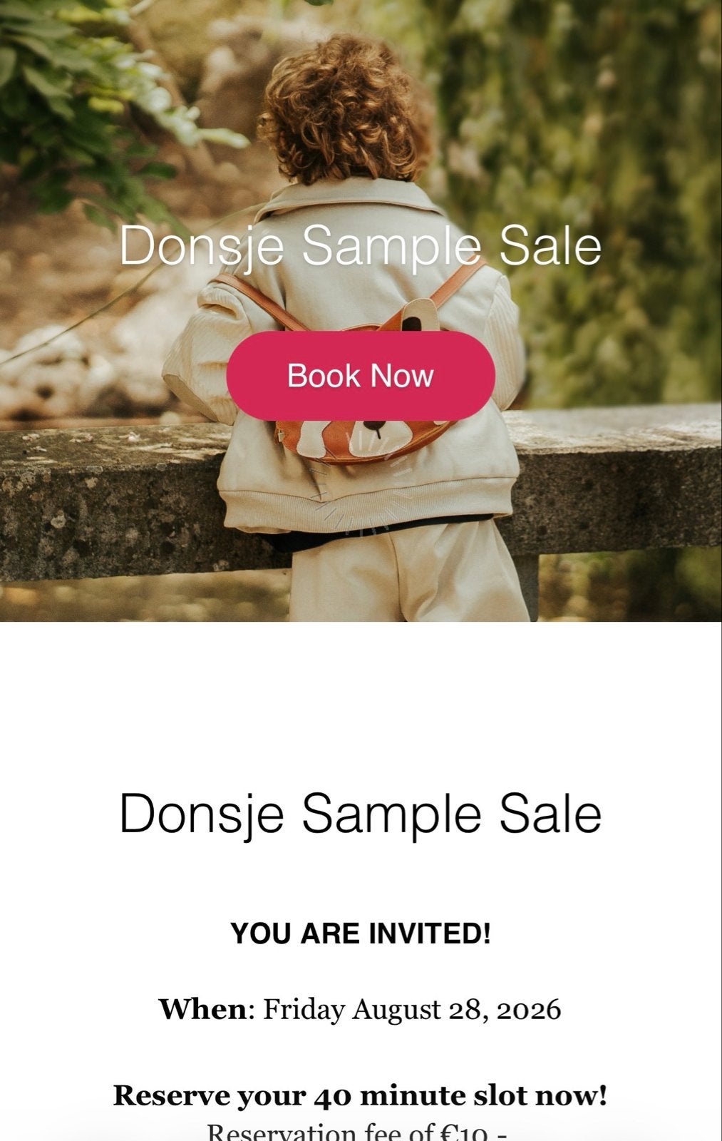 GEZOCHT: Donsje sample sale tickets voor 28-8-2026, Tickets en Kaartjes, Twee personen