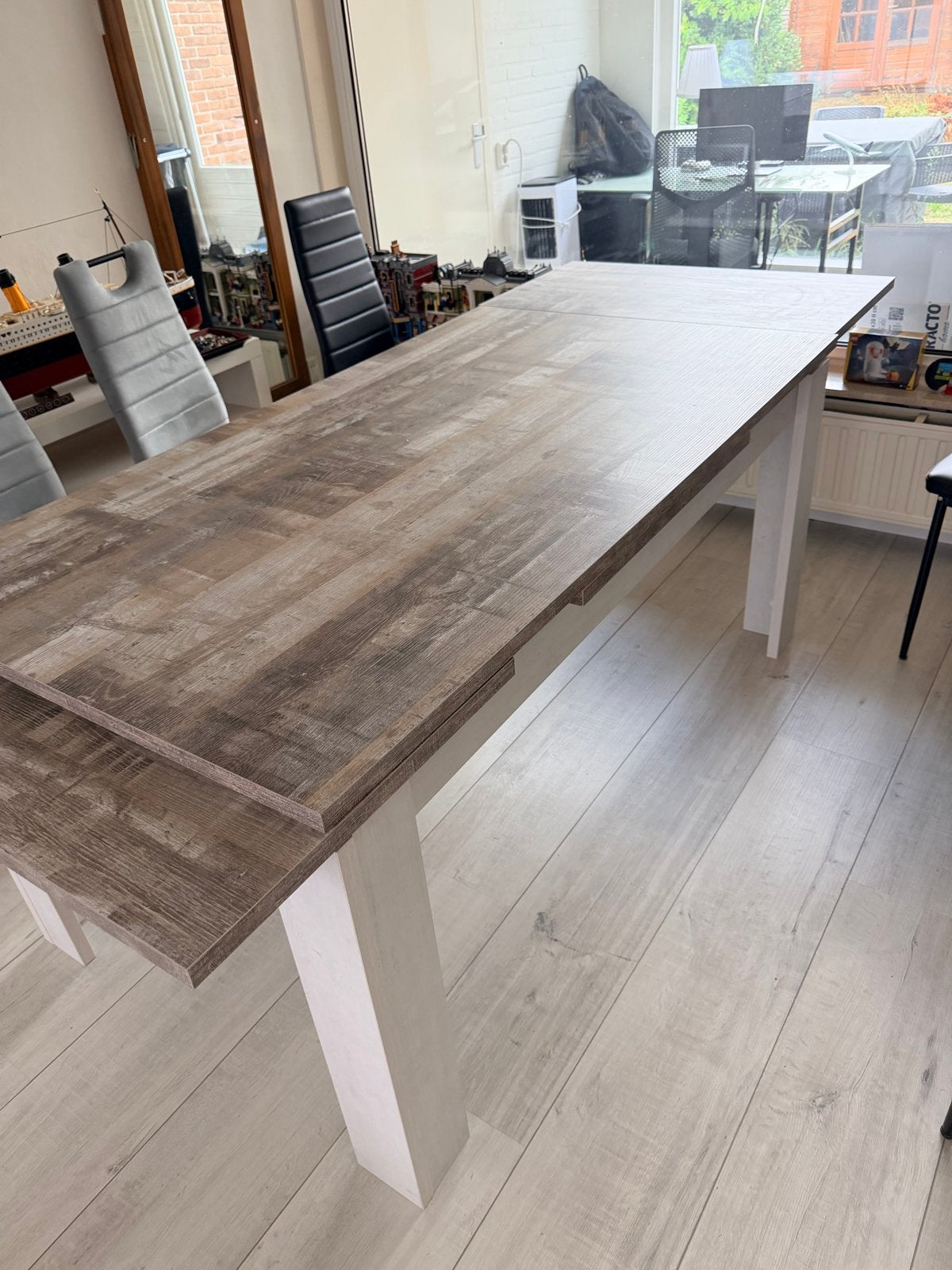 Eettafel 8 personen - Uitschuifbaar, Ophalen, Gebruikt, 200 cm of meer, 50 tot 100 cm