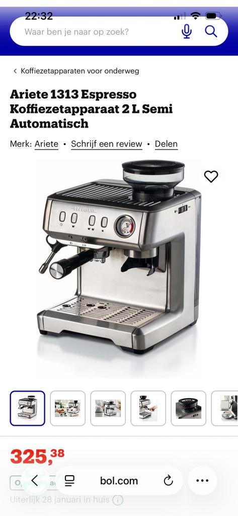 Ariete espresso piston Koffiemachine NIEUW, Ophalen, Espresso apparaat, Nieuw, Koffiebonen