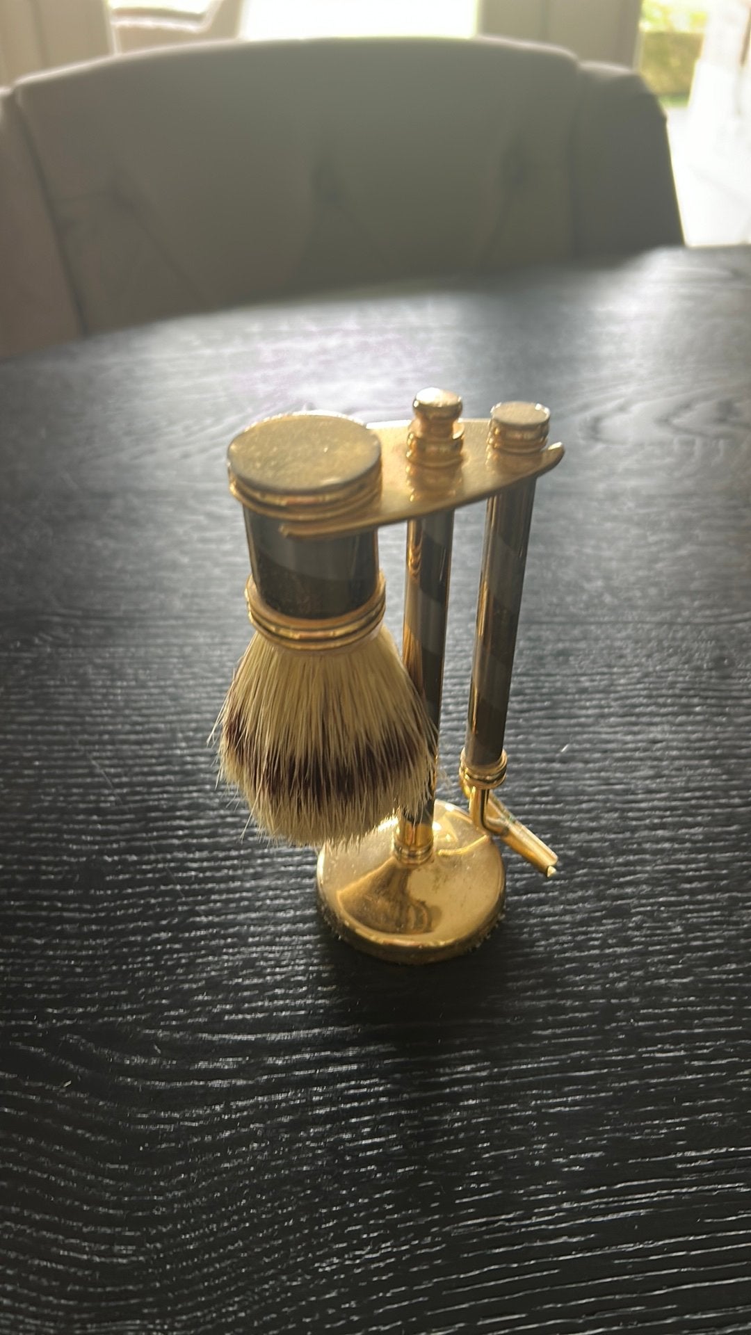 Scheerset nieuwe kwast met scheermes en houder, Ophalen of Verzenden, Zo goed als nieuw, Gehele gezicht