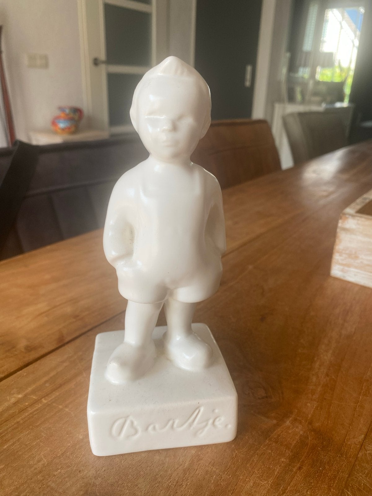 Vintage Bartje beeldje - Wit keramiek 19 cm hoog, Ophalen of Verzenden, Gebruikt