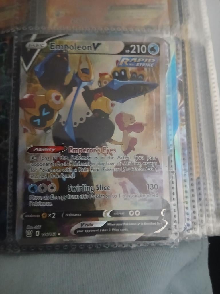 Empoleon V Alt Art Pokémon Kaart - Rapid Strike, Ophalen of Verzenden, Zo goed als nieuw, Losse kaart