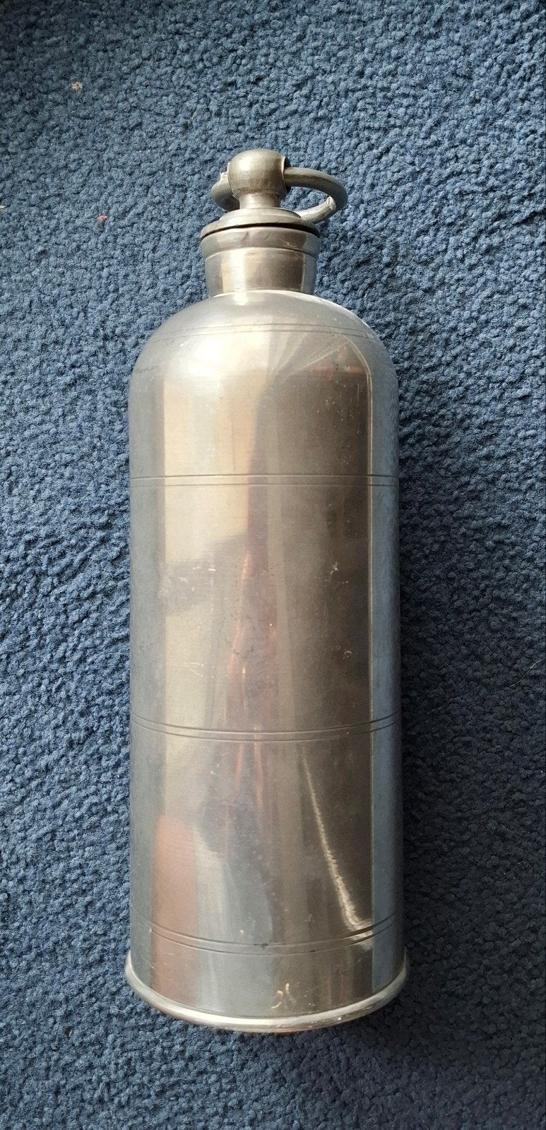 Antieke tinnen fles met dop, Ophalen of Verzenden