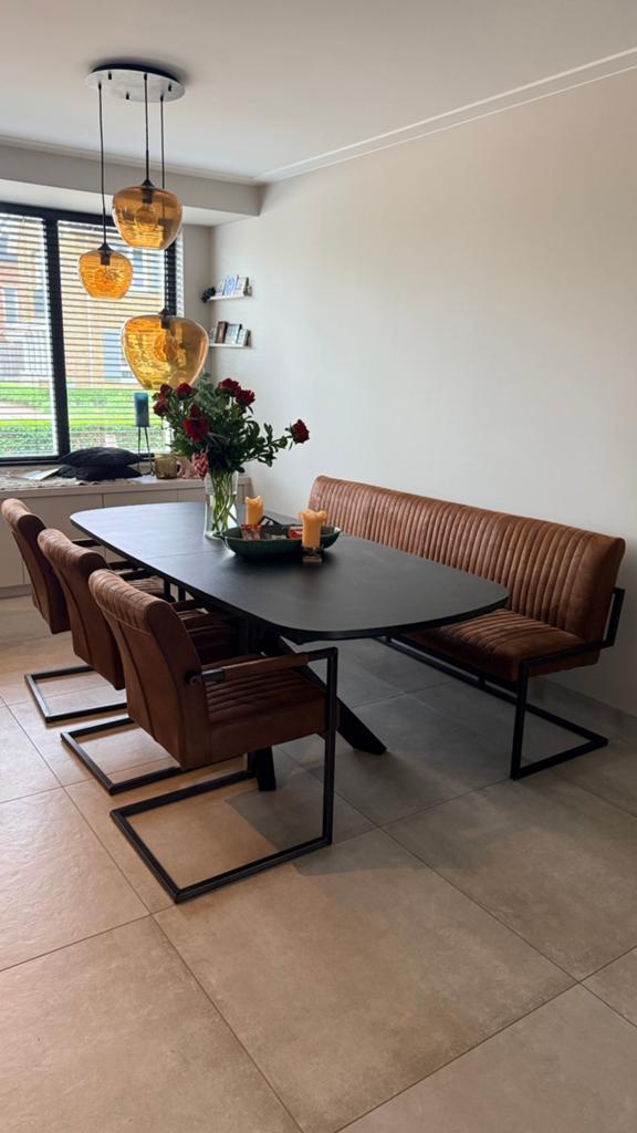 Bank + stoelen, Overige materialen, Ophalen of Verzenden, Zo goed als nieuw, Drie