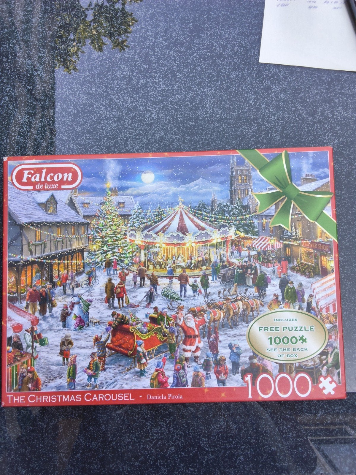 Falcon de Luxe Kerst Carrousel Legpuzzels 2 x 1000 stukjes, Ophalen of Verzenden, 500 t/m 1500 stukjes, Zo goed als nieuw, Legpuzzel