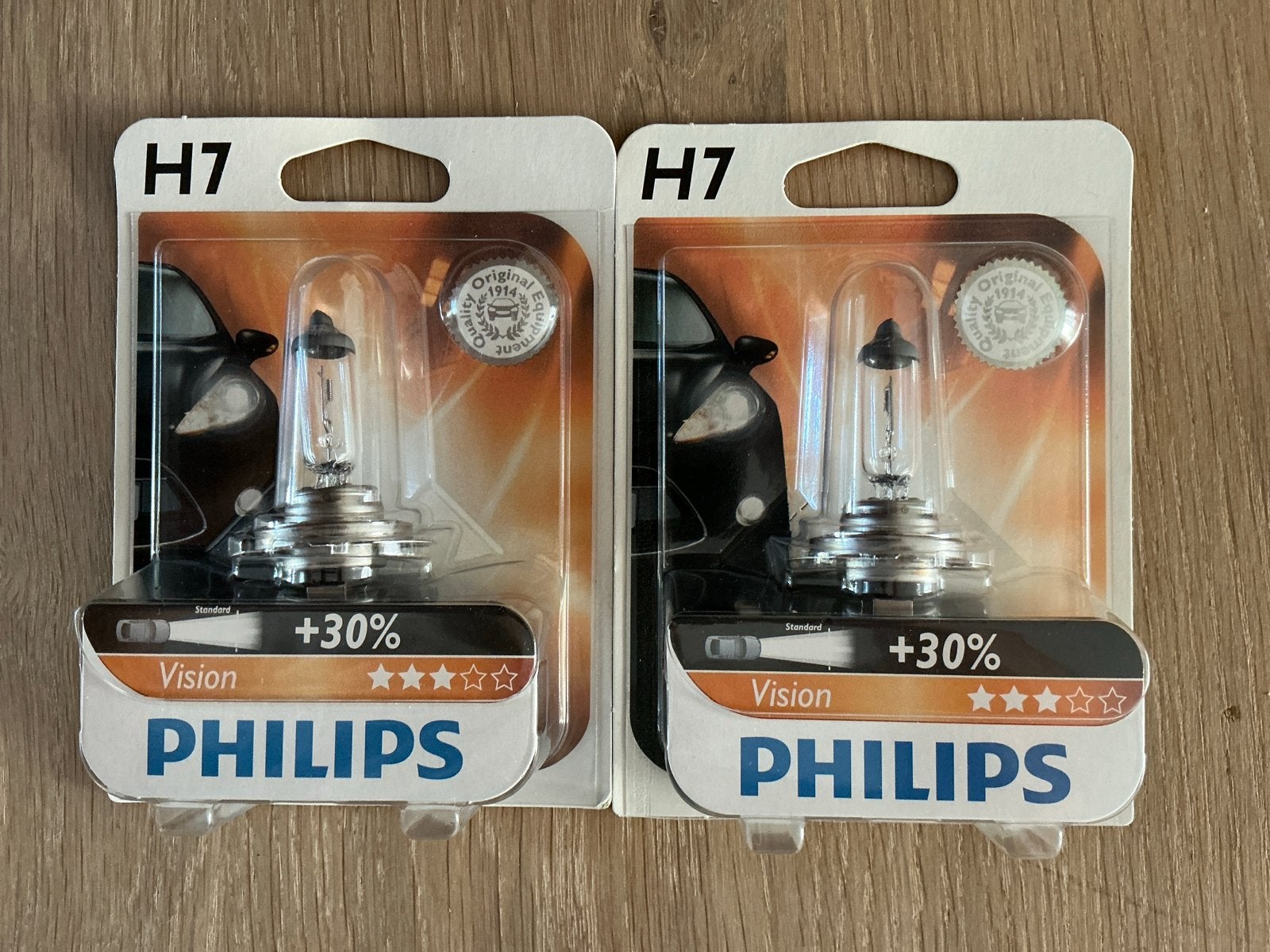 Philips H7 Vision autolampen +30% extra licht (set van 2), Ophalen of Verzenden, Nieuw, Universele onderdelen