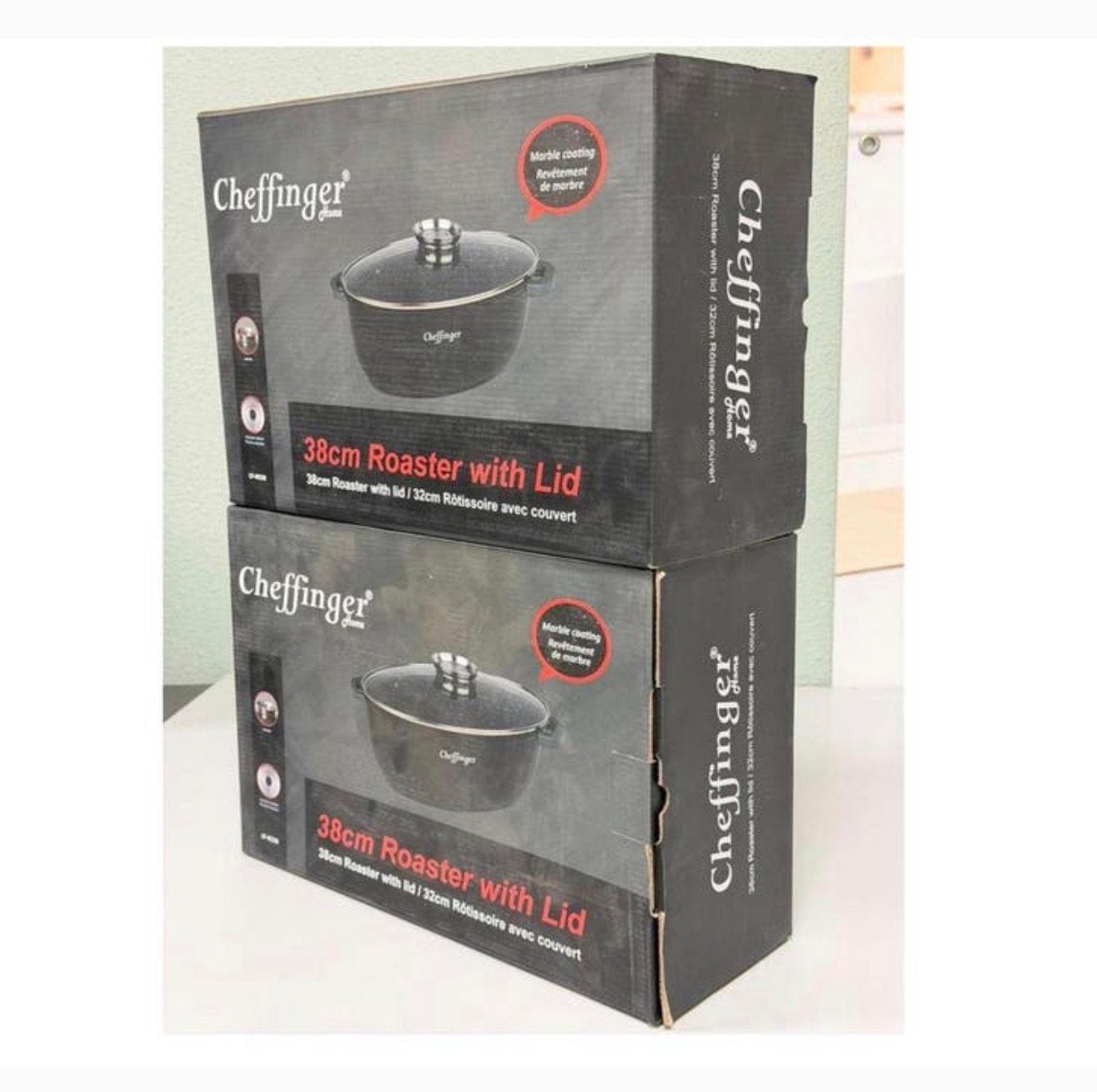 Cheffinger CF-RO38 Braadpan 38cm met Deksel – ook inductie, Ophalen of Verzenden, H, H, Koekenpan of Braadpan