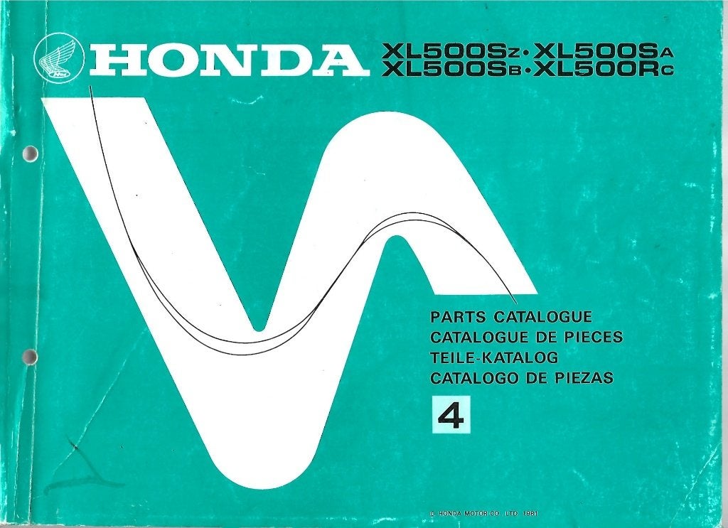 Honda XL500 Sz Sa Sb XL500 Rc Parts list (3375z), Verzenden, Honda