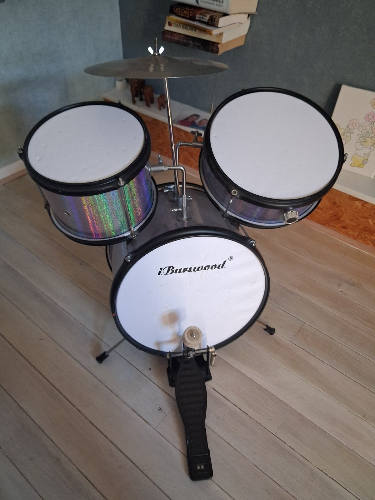 iBurswood Kinderdrumstel - Compleet met bekken en pedaal, Ophalen of Verzenden, Gebruikt, Overige merken