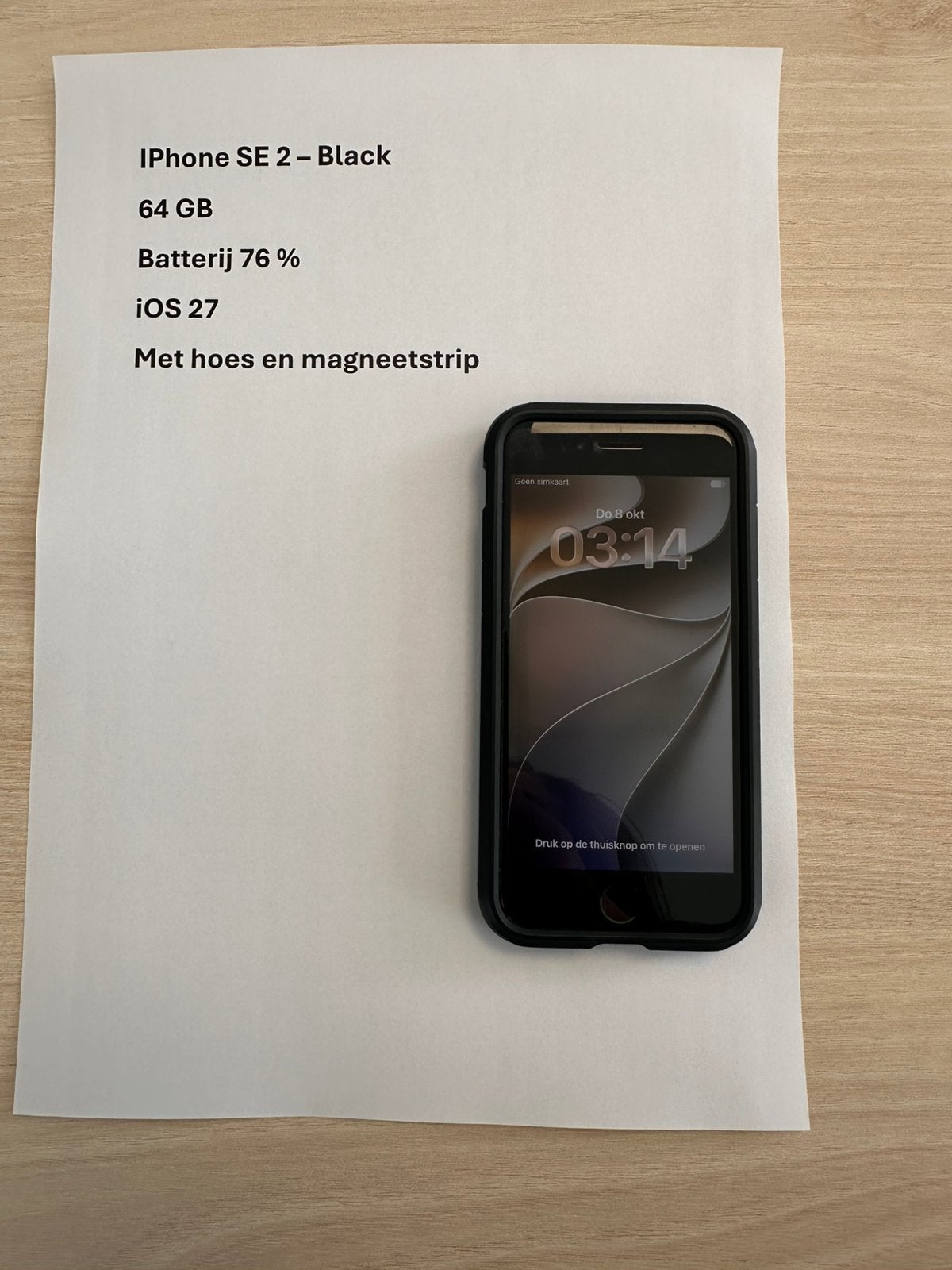 iPhone SE 2 Black, Ophalen of Verzenden, Gebruikt, Overige typen, Apple