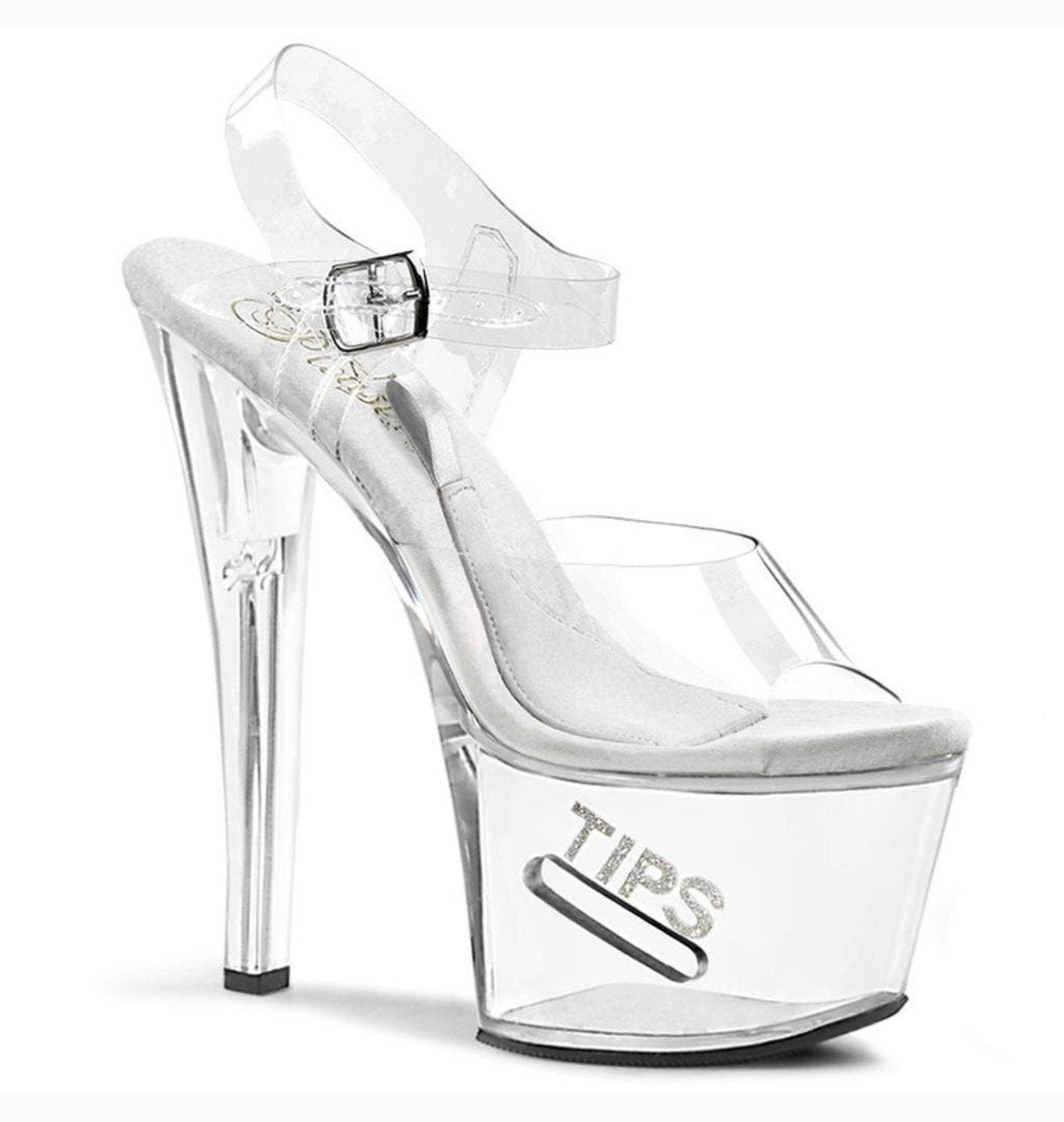 PLEASER Tipjar-708-5 NIEUW maat 40 EU doorzichtige hakken, Overige kleuren, Nieuw, M, Ophalen of Verzenden
