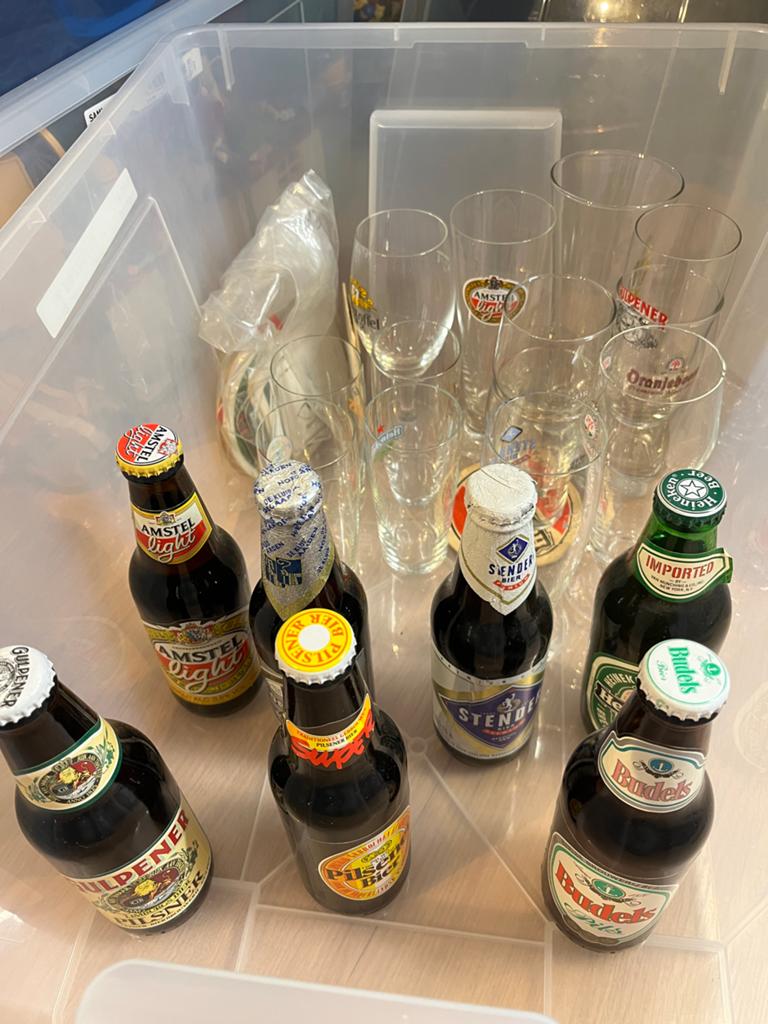 Verzameling Oude Bierflesjes en Glazen, Ophalen, Gebruikt, Flesje(s), Overige merken