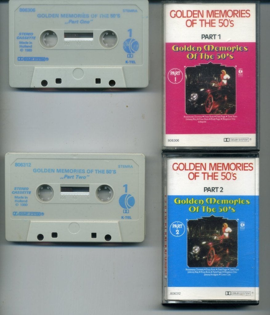 Golden Memories Of The 50's Part 1 & Part 2 28 nrs ZGAN, 2 t/m 25 bandjes, Verzamelalbums, Ophalen of Verzenden, Zo goed als nieuw