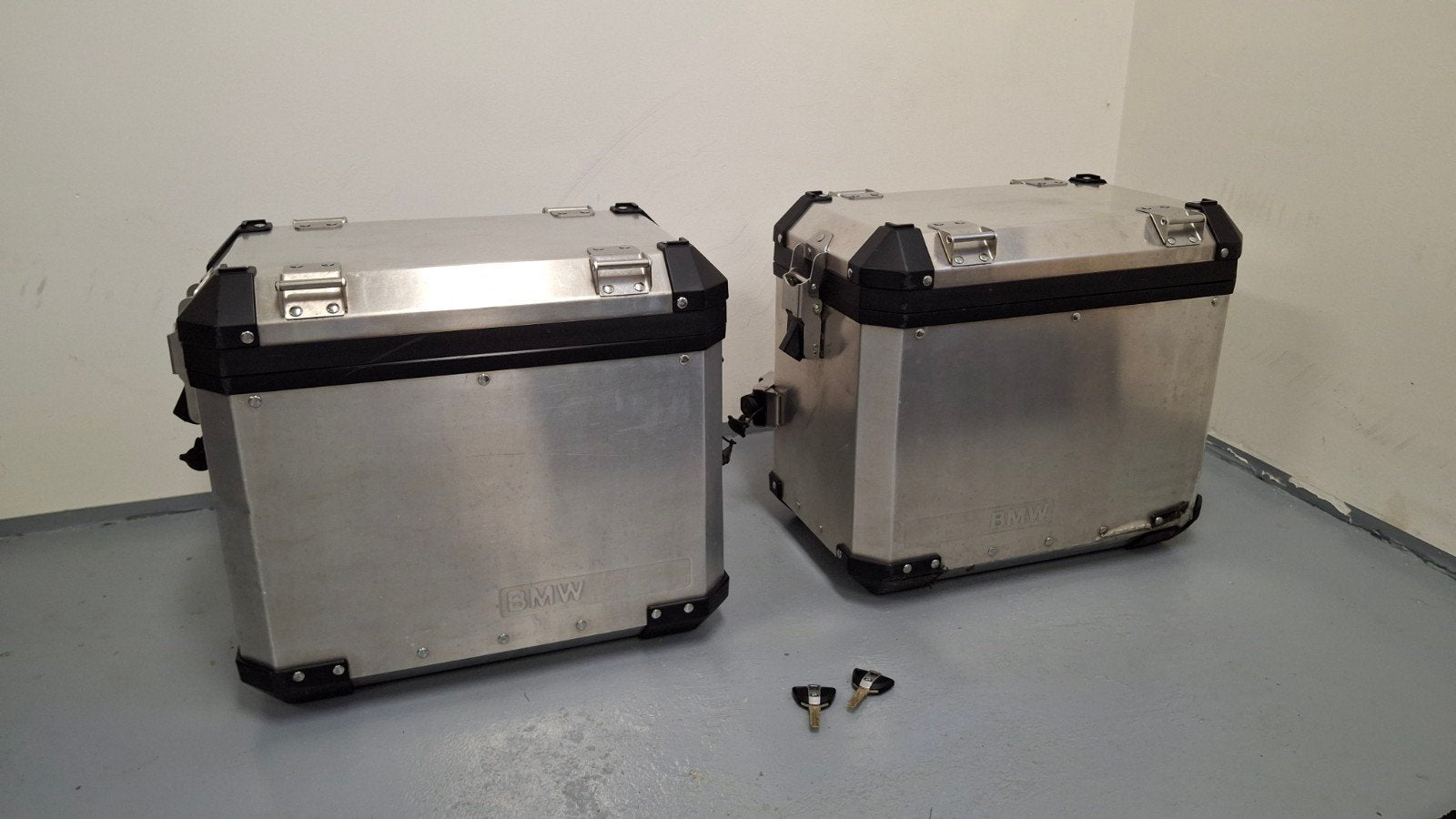 Originele BMW F800 GS koffers (aluminium) met sleutels, Ophalen, Gebruikt