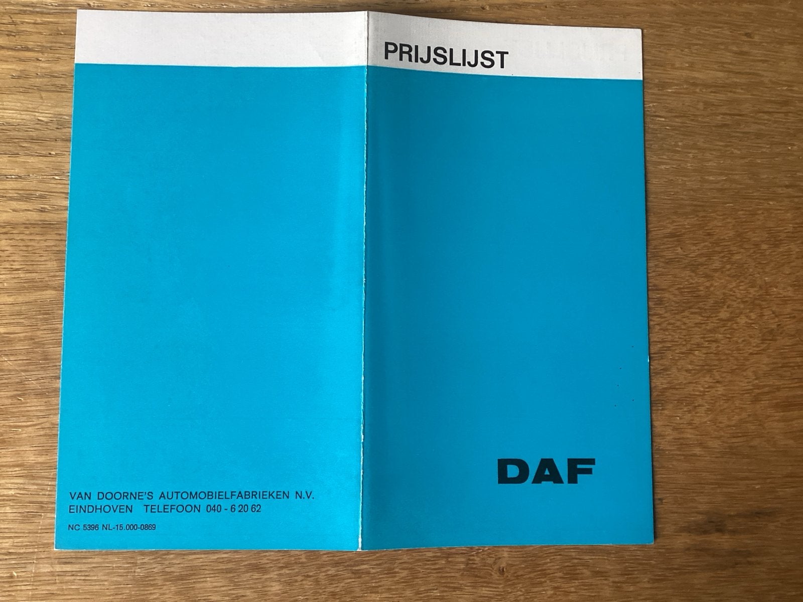 DAF Prijslijst Personenauto's, Stationcars, Pick-up, 1969, Ophalen of Verzenden, Gelezen, Overige merken