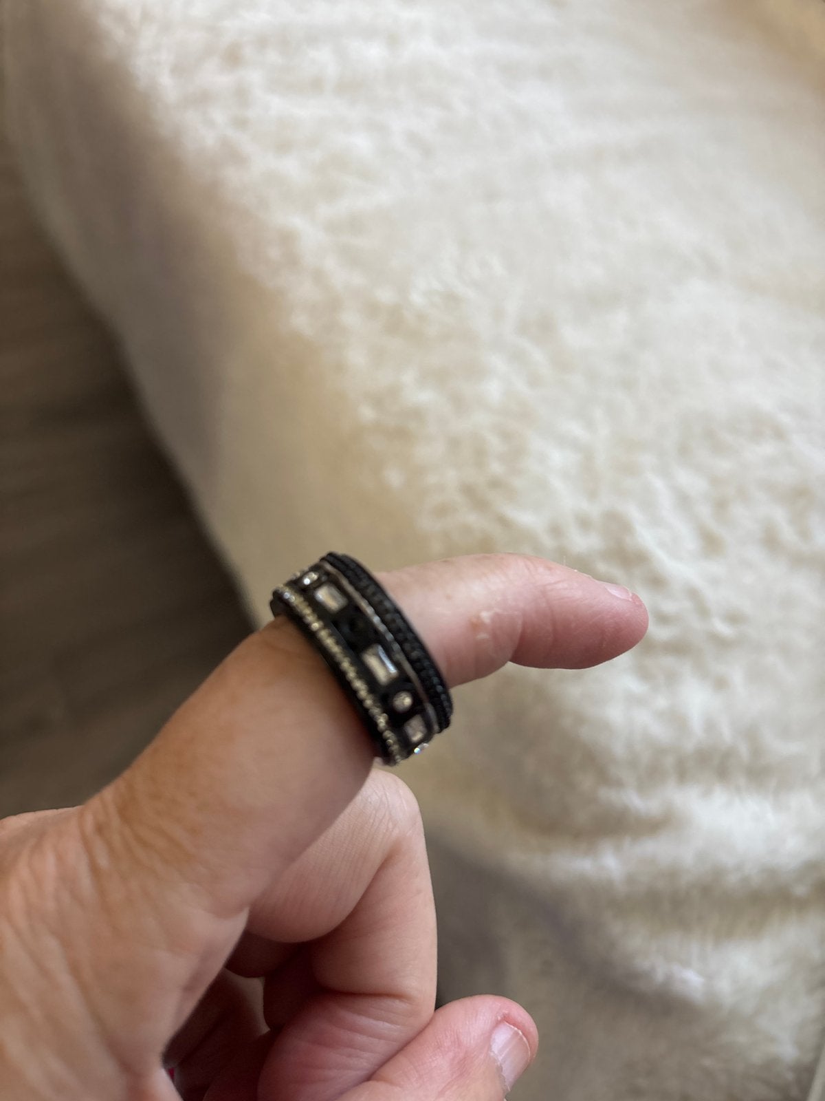 Ixxxi ring maat 20,5 met 4 vulringen, Met kristal, Overige materialen, 20 of groter, Zwart