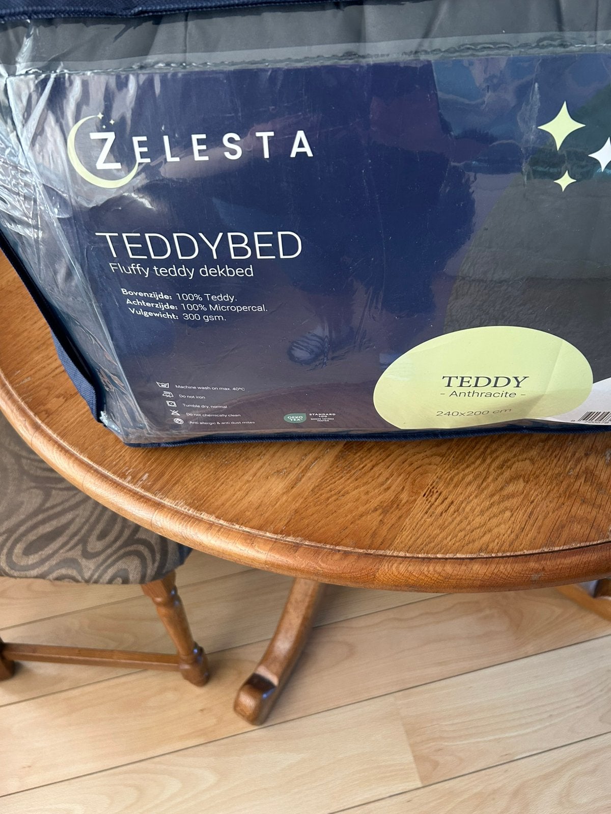 Zelesta Teddybed 240x200 cm, Tweepersoons, Ophalen of Verzenden, Grijs, Deken of Dekbed