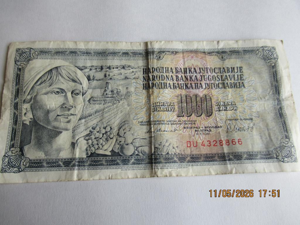 Jugoslawien, Ophalen of Verzenden, Joegoslavië, Los biljet